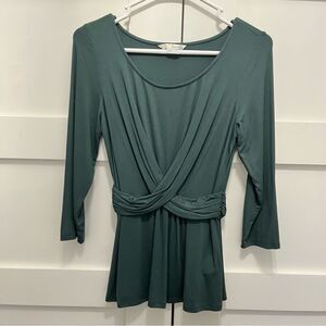 Boden faux wrap top solid hunter green size US 8